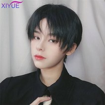 넓은이마 가발수선 엠자이마 가발대여 남자붙임머리 반삭가발 가발사이트 이용사통가발 혼주가발 군인가발 원형탈모가발 XIYUE 짧은 남성 가발 남성용 스트레이트 합성 가발 53, 공짜 선물, 협력사, P427