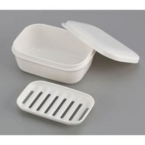 없음 일본 휴대용 비누케이스/비누곽-밀폐뚜껑 물빠짐 2종, 비누케이스:사각