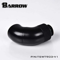 barrow 배로우 pc 수냉 로터리 피팅 90도 튜브 커넥터 더블 g14 워터 쿨러 방열판 회전 어댑터 tswt902 v1 수냉 커스텀, black