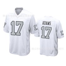 NFL 미식축구 유니폼 기습자 17 화이트 Raiders Davante Adams Jersey, 기습자 17 흰색 은자