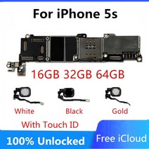 아이폰 메인보드 X XS XSM 전기종 부품 iphone 5s 마더보드용 잠금 해제 iphone 5s 용 터치 id 포함없음 무료 icloud 16gb 32gb 64gb, 16GB 터치 ID 없음