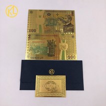 지폐모형 동전모형 모형동전지폐 10 개 컬러 루마니아어 골드 지폐 100 레이 루마니아 통일 100주년 기념 통화, 얼룩덜룩 한