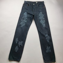 리바이스 505 청바지 커스텀진 흑청 데님 사이즈31