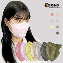 50매 라이온스 KF94 새부리형 컬러 마스크 세부리형 대형, 2종세트(카키+연그레이) 50매