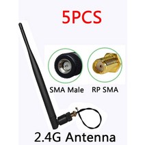 Eoth 1-5pcs 2.4g 안테나 5dbi sma 여성 무선랜 와이파이 2.4ghz antene ipx ipex 1 sma 남성 피그 테일 확장 케이블 iot 모듈 안테나, 5pcs MC