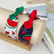 2color 달콤 수박 여름 시원한 어린이 아동 초등학생 리본 헤어밴드 머리띠