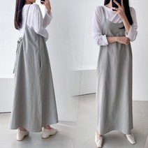 린넨 뷔스티에 리본 롱 원피스 루즈핏 여름 XA348