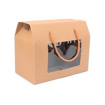 19x15x11cm 손잡이달린투명창선물상자 크라프트 머그컵케이스 박스 선물 답례 감사품, 사이즈