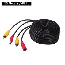 블랙박스 5 10 15 20 미터 dc power rca av video 12v 24v 확장 케이블 자동차 트럭 버스 주차 홈 cctv 카메라, 15미터