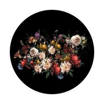 인조양털러그북유럽 rugs living room 레트로 꽃 블랙 카펫 라운드 침실 옆