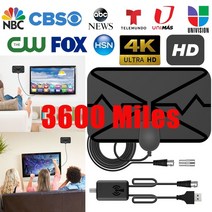 TV안테나 tv 안테나 TV안테나선 HD 디지털 긴 3600 마일 범위 - 4k 8k 1080p 화재 스틱 및 모든 지원 - 실내 스마트 스위치 증폭기, 37dbi