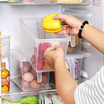 냉장고 냉동실 손잡이 투명 트레이 정리 용기 대형