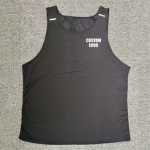 남성용 민소매 탱크 탑 러닝 마라톤싱글렛, XL, 검은색