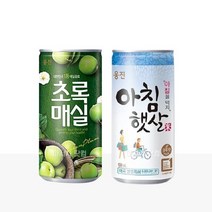 웅진 아침햇살180ml 15캔+초록매실180ml 15캔 총30캔 작은캔 업소용 당구장 노래방 피씨방 사무실 탕비실 pc방 자판기 리뷰이벤트용 캔음료 음료수 작은캔음료, 180