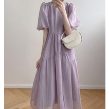 드레스허그 세미퍼프 실루엣 원피스