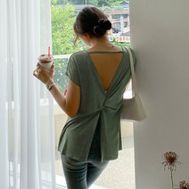 쿨링백꼬임트임티셔츠