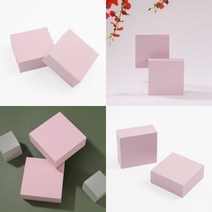 오브제 사각형 디스플레이박스 2p세트 10x10x4cm 핑크 전시디스플레이 오브제박스 전시회진열대 전시용박스 디피박