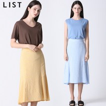 리스트 깅엄 체크 머메이드 스커트 택가격 128000원