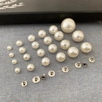 가죽공예 DIY 스트랩 체인 버클 금속 악세사리 6mm 20mm 모조 진주 리벳 스터드 라운드 가죽 공예 가방 신발 모자 의류 웨딩 장식 50 세트