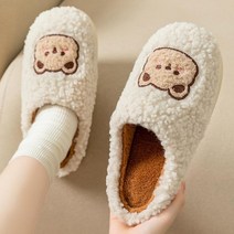 노리스 곰돌이 캐릭터 양털 슬리퍼