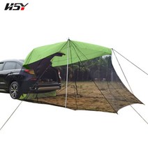 SUV차박텐트 290*200*200CM SUV 오프로드 차량 RV 자동차 사이드 카 테일 캐노피 텐트 타프 모기 방지 메, 03 green