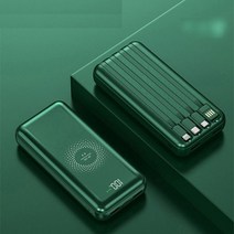 소형 휴대용 발전기 20000mAh 휴대용 Qi 무선 충전기 보조베터리 내장 케이블 iPhone 14 13 12 X Samsung S, 01 Green Type 1_01 10000mAh