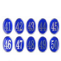 에폭시 원형 사물함 테이블 신발장 번호판 파랑41-50
