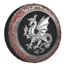 자동차 휠 커버 테이프 테두리 보호 호환 바이킹 신화 타이어 커버 4WD 4x4 트레일러 노르웨이 드래곤 스페, 01 Spare Tire Cover_01 14 inch