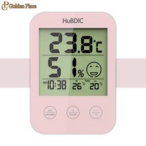 휴비딕 디지털 온습도계 HT-3 시계 신생아 아기 실내 온도 측정 D, 핑크, 쿠팡 핑크