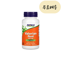 (NOW) 나우푸드 발레리안 루트 500mg 식물성 캡슐 100정 Valerian Root 결초근, 1개, 100개