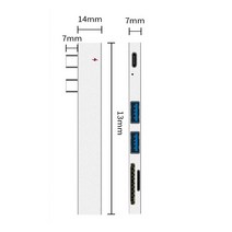 usb허브USB 허브 SD/TF 카드 판독기 알루미늄 합금 멀티 타입 C 케이블 어댑터 확장기 플러그 컴퓨터 액세, 02 은