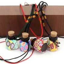 아로마 목걸이 꽃 도자기 2ml 오일병 향기 공병 E221, E221 블랙