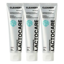 클리너리 락토케어 치약 구강유산균 유해균억제 구강 질환 개선, 3개, 100g