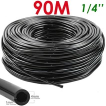 pvc 파이프 규격 KESLA 5-100m 정원 급수 호스 4/7mm PVC 마이크로 관개 물방울 관 스프링클러 1/4 잔디 발코니 온실, 4분의 1, 90M (295.28ft)