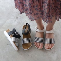 포브 여성 여름 통굽 웨지 쿠션 스트랩 샌들 하리보