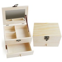 핸디몰 나무보석함(미니발 육각 집모양 원형)DIY, 나무보석함(사각거울함)