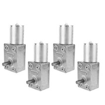 GHSHOP 4pcs 12V 고 토크 터빈 기어 박스 웜 기어 감소 DC 모터 100RPM, 참조 설명, 실버, 4개