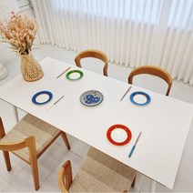 제이토리 양면 가죽 방수 식탁보 식탁매트 테이블보 2인 4인 6인용, 90x180cm, 화이트/그레이 양면