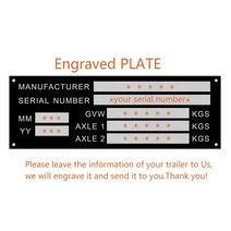 바이크 오토바이용달 트레일러 빈 새겨진 알루미늄 차량 ID 태그 무게 플레이트 스마트 자동차 상자 보트 자전거 VIN Chassic RV 캠핑카 부품, [02] Custom Engrave