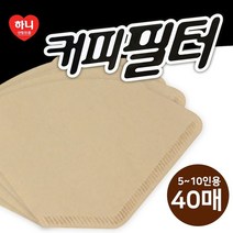 [모비딕컴퍼니] 커피거름망 커피거름종이 커피용품 드립 커피드립 필터 드립필터 phiao, 잇★ 하니 커피필터여과지(5-10인용)40매 드리퍼 핸, [좋아요]