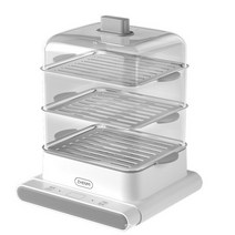 만두 떡 송편 찜기 zhenmi 3 레이어 식품 증기 밥솥 기계 전기 기선 요리 주방 용품 냄비 만두 냄비 김이 나는 팬, 하얀, au 어댑터 추가