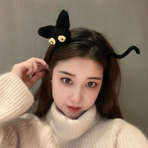 야옹이 파티 머리띠 스프링 할로윈 데이 머리띠 소품 파티 장식, 블랙야옹이