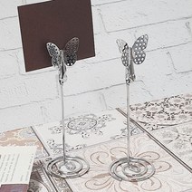 나비 실버 디저트 이름표 빵 가격표 네임텍 꽂이 베이커리 네임택 카페 메모 세우는 집게 엽서 거치대 POP카드 홀더 피오피대 사진 전시 영수증 폴라로이드 쇼카드 스탠딩 종이 고정