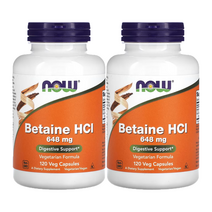 나우푸드 베타인 HCI 648mg 120캡슐 2통