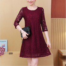 알리팡(Alipang) 여성 봄 여름 기본핏 라운드넥 스케이터원피스 긴소매 긴팔 레이스원피스 베이비돌원피스 미니원피스 타이트드레스