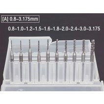 밀링머신 밀링커터 부속 10Pcs 세트 0.8-3.175mm 티타늄 코팅 초경 엔드 밀링 커터 조각 CNC 라우터 비트, [01] A