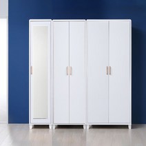 플레인홈 달튼 3서랍 장롱세트 거울도어형 1800, 화이트_옷장세트