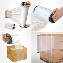 포장용 비닐커버 비닐랩 필름 수동 핸드 랩핑기 포장기 추천 / 제품포장 롤비닐 포장재 비닐랩 래핑기, 1개