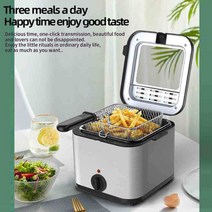 가마솥 윤식당 가정용 미니 업소용 고화력 전자식 튀김기2.5L 전기 프라이어 가정용 소형 1000W 고출력 다, 01 단일 탱크_01 2.5L_01 미국