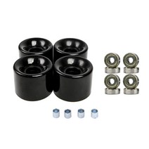 롱보드 스케이트보드 휠 60mm 78A 베어링 포함 4개 세트 크루저 롱보드용 교체 휠, PU, 블랙 골드 커버